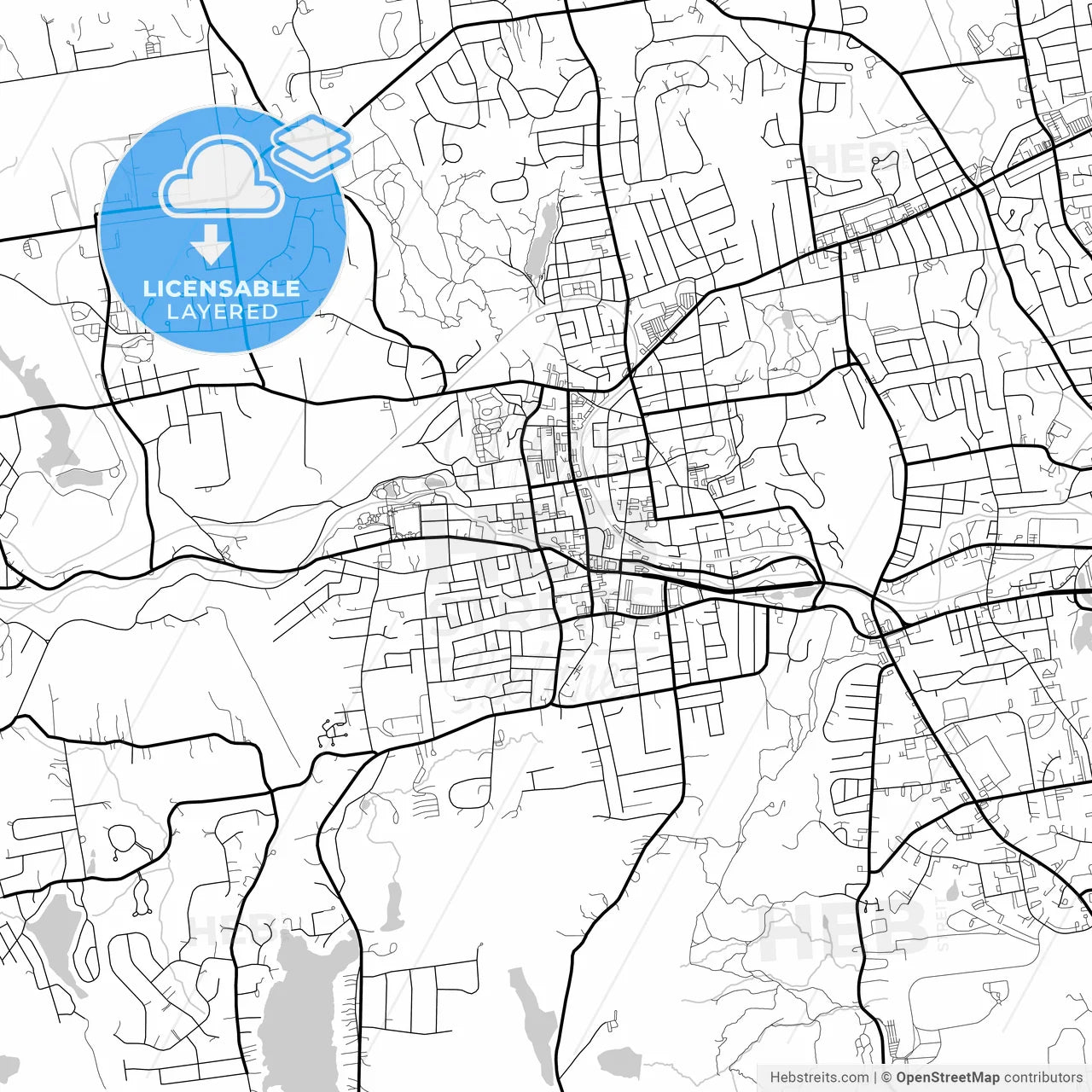 Layered PDF map of Bristol, Connecticut, United States