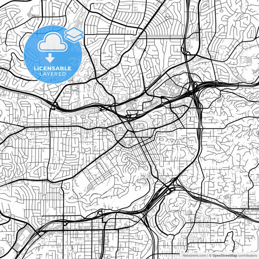 Layered PDF map of La Mesa, California, United States