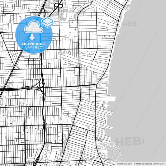 Layered PDF map of St. Clair Shores, Michigan, United States