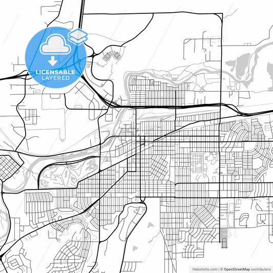 Layered PDF map of Casper, Wyoming, United States