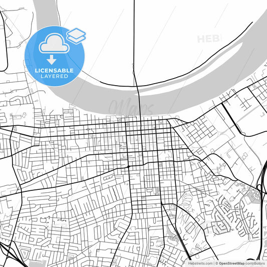 Layered PDF map of Owensboro, Kentucky, United States