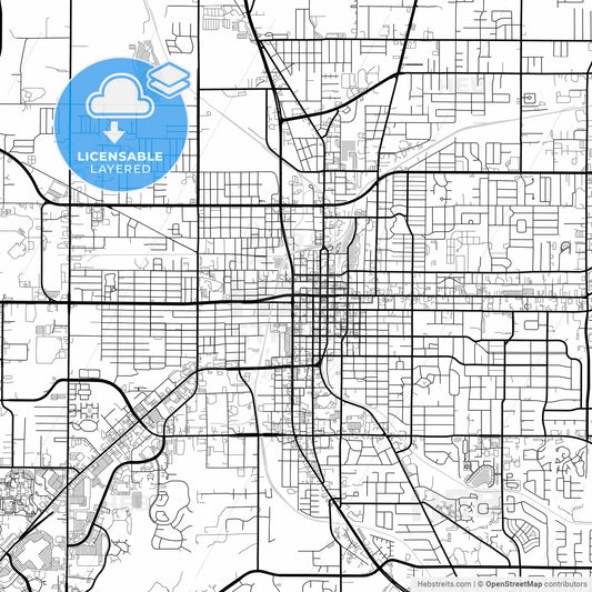 Layered PDF map of Ocala, Florida, United States