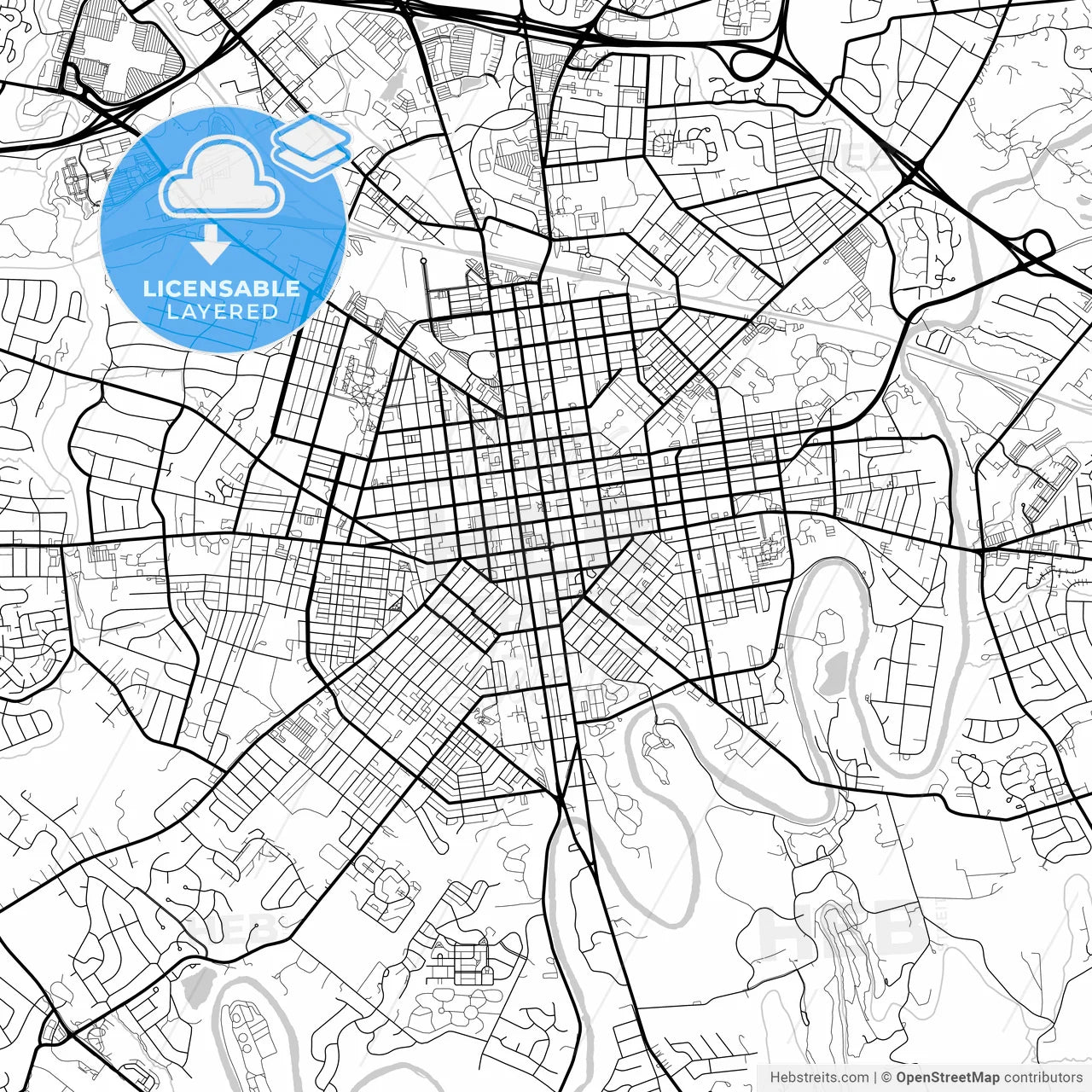 Layered PDF map of Lancaster, Pennsylvania, United States
