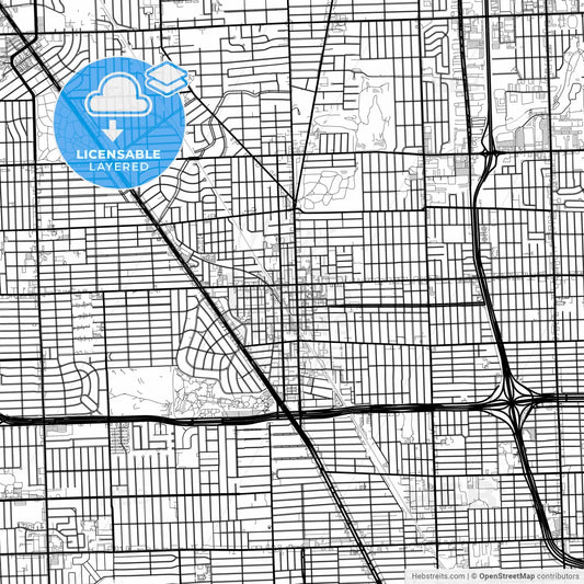 Layered PDF map of Royal Oak, Michigan, United States
