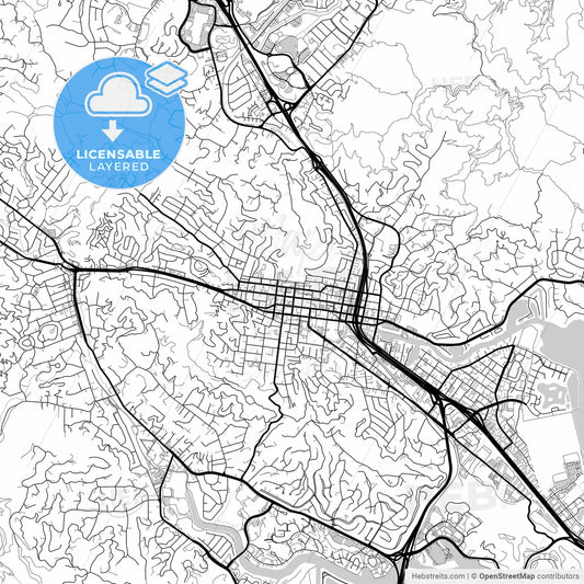 Layered PDF map of San Rafael, California, United States