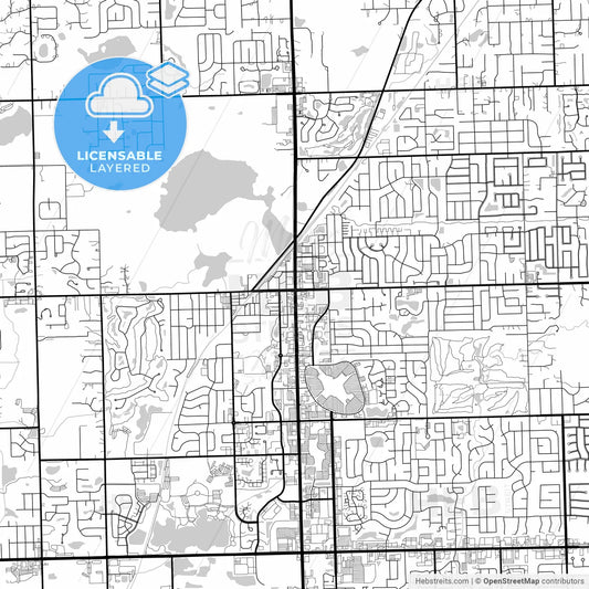 Layered PDF map of Orland Park, Illinois, United States