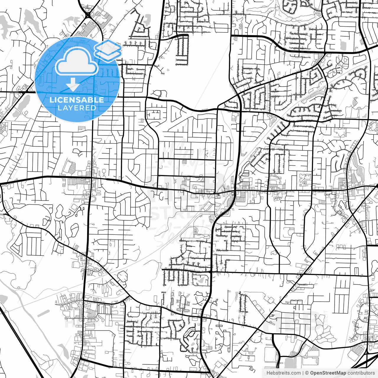 Layered PDF map of Bartlett, Tennessee, United States