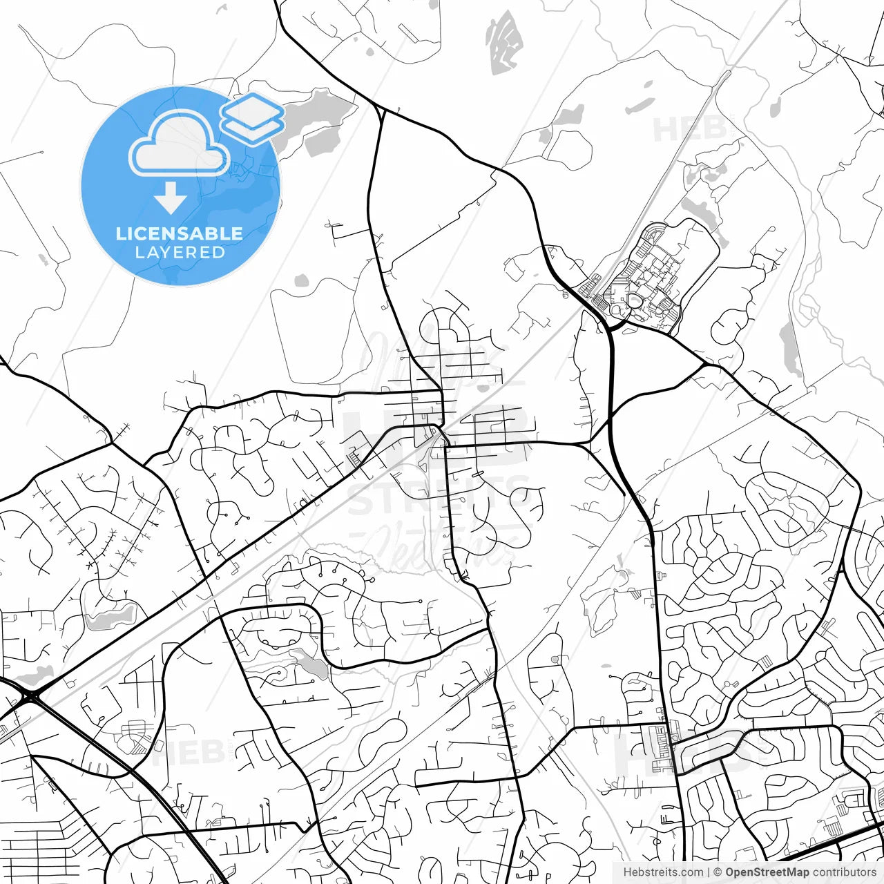 Layered PDF map of Bowie, Maryland, United States
