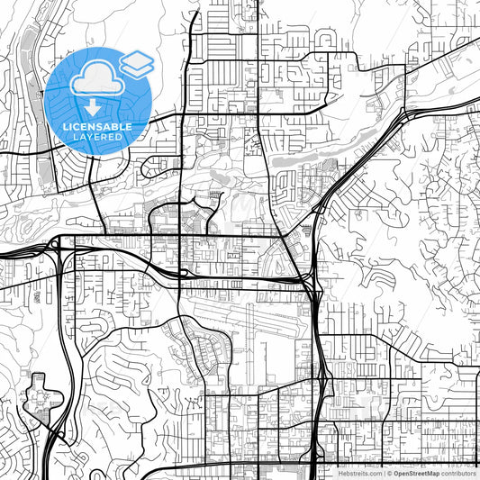 Layered PDF map of Santee, California, United States