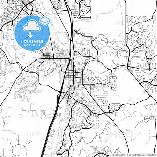 Layered PDF map of Castle Rock, Colorado, United States