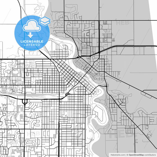 Layered PDF map of Grand Forks, North Dakota, United States