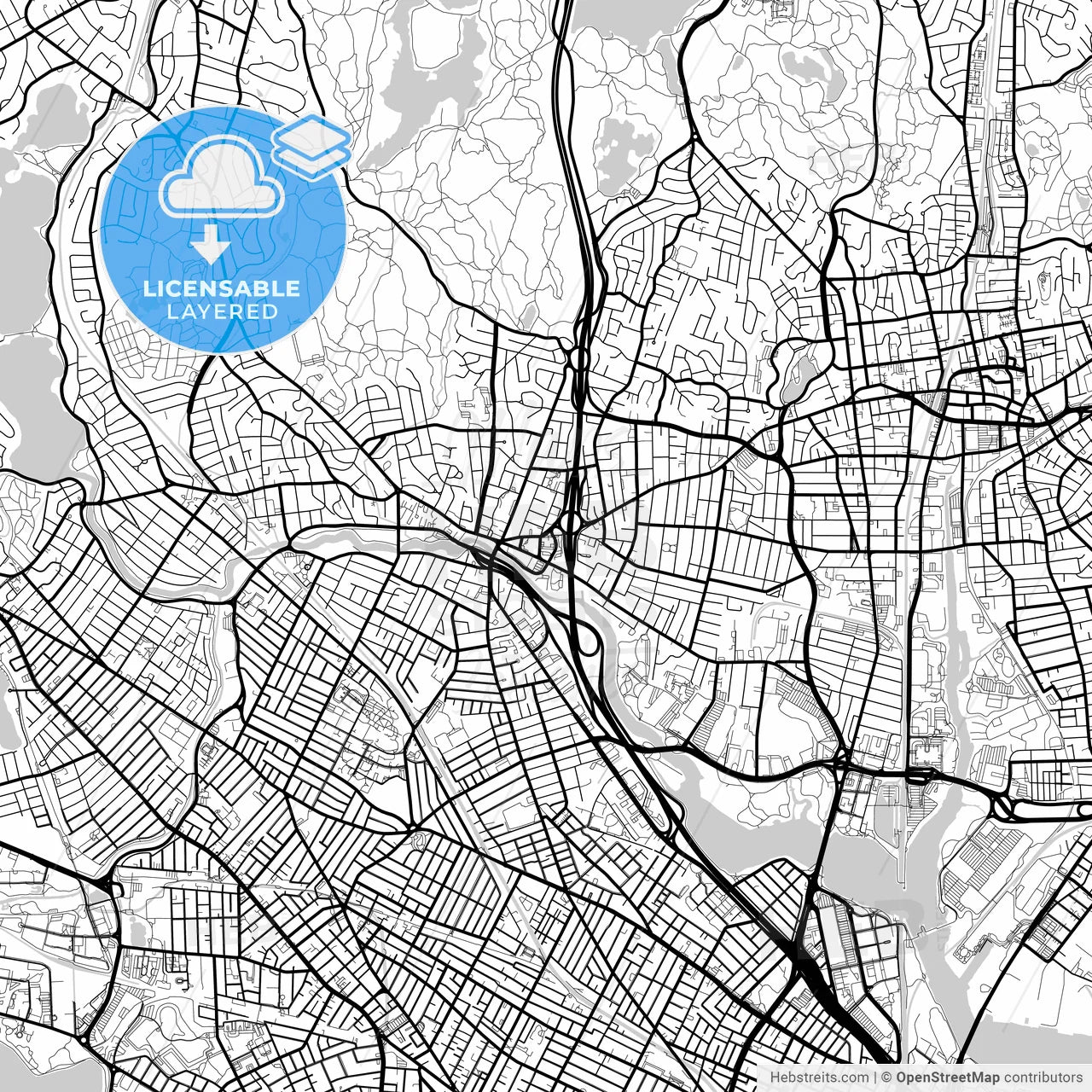 Layered PDF map of Medford, Massachusetts, United States