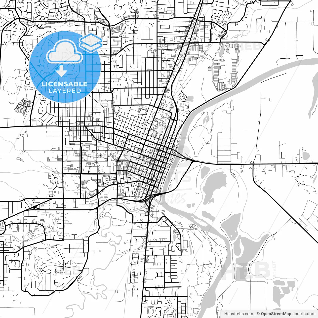 Layered PDF map of Corvallis, Oregon, United States