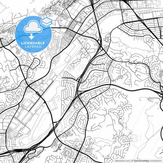 Layered PDF map of Diamond Bar, California, United States