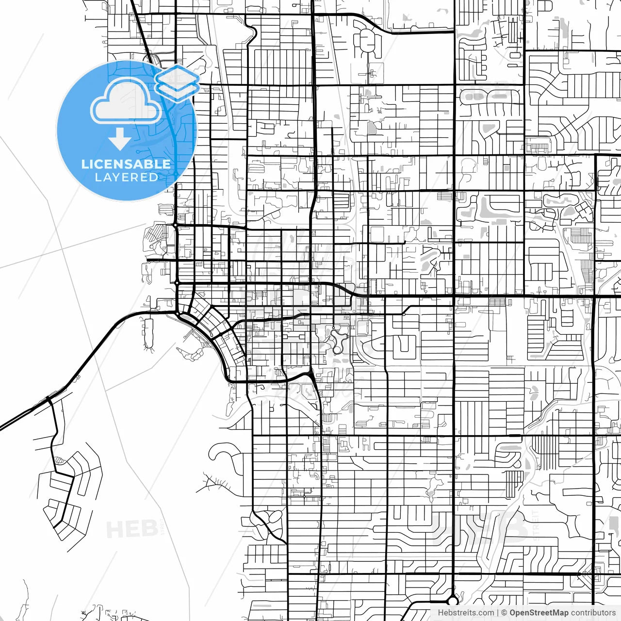 Layered PDF map of Sarasota, Florida, United States