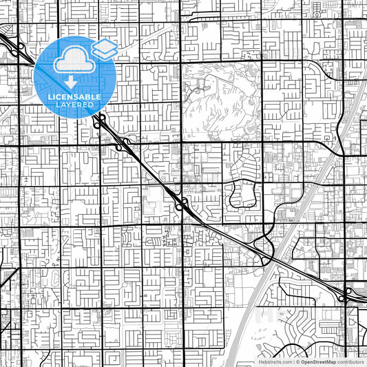 Layered PDF map of Fountain Valley, California, United States