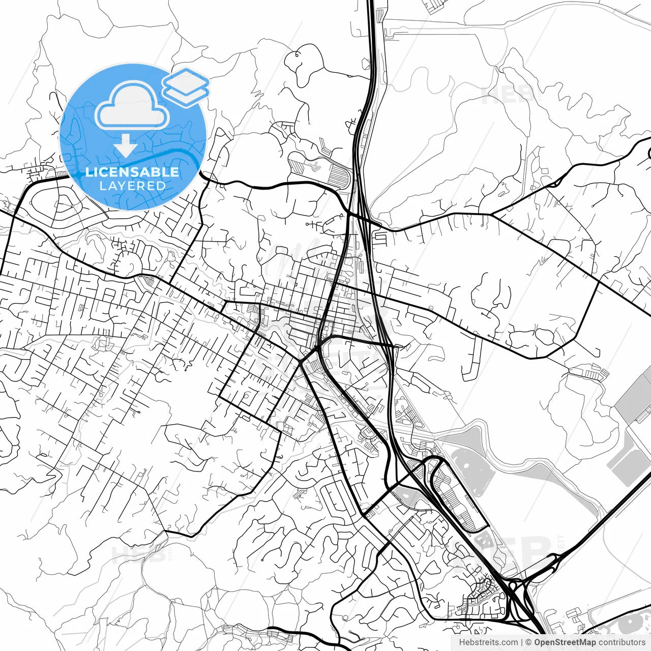 Layered PDF map of Novato, California, United States