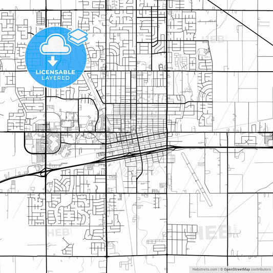 Layered PDF map of Hanford, California, United States
