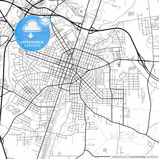 Layered PDF map of Rocky Mount, North Carolina, United States