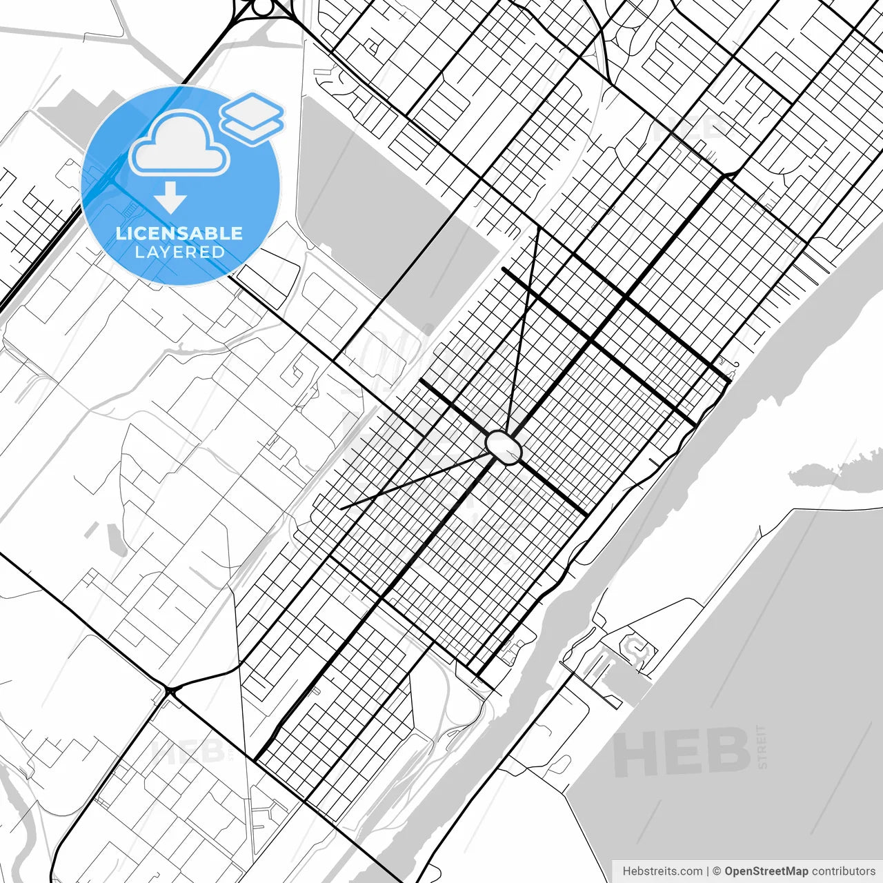 Layered PDF map of Port Arthur, Texas, United States