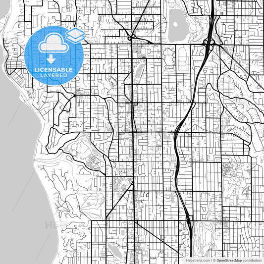 Layered PDF map of Shoreline, Washington, United States