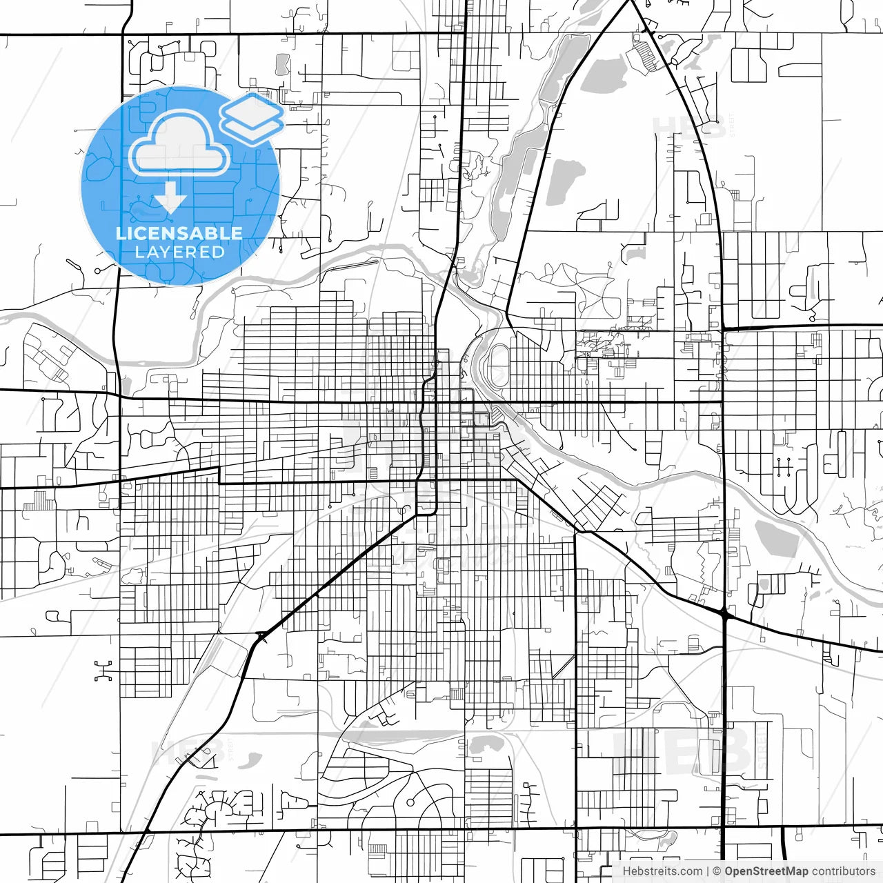 Layered PDF map of Anderson, Indiana, United States