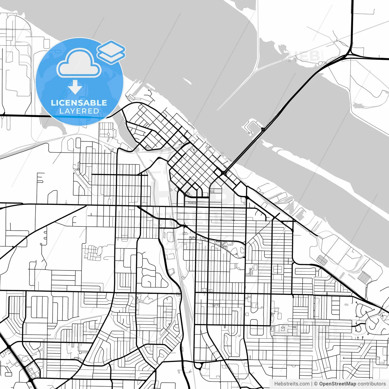 Layered PDF map of Decatur, Alabama, United States