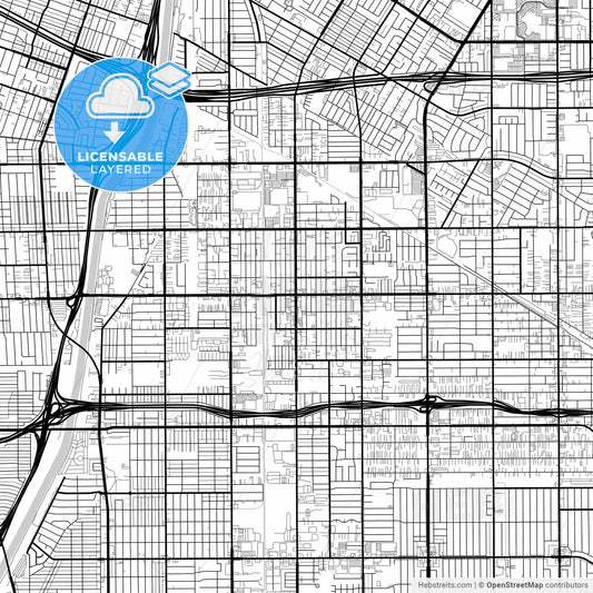 Layered PDF map of Paramount, California, United States