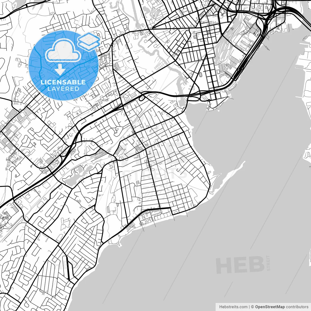 Layered PDF map of West Haven, Connecticut, United States