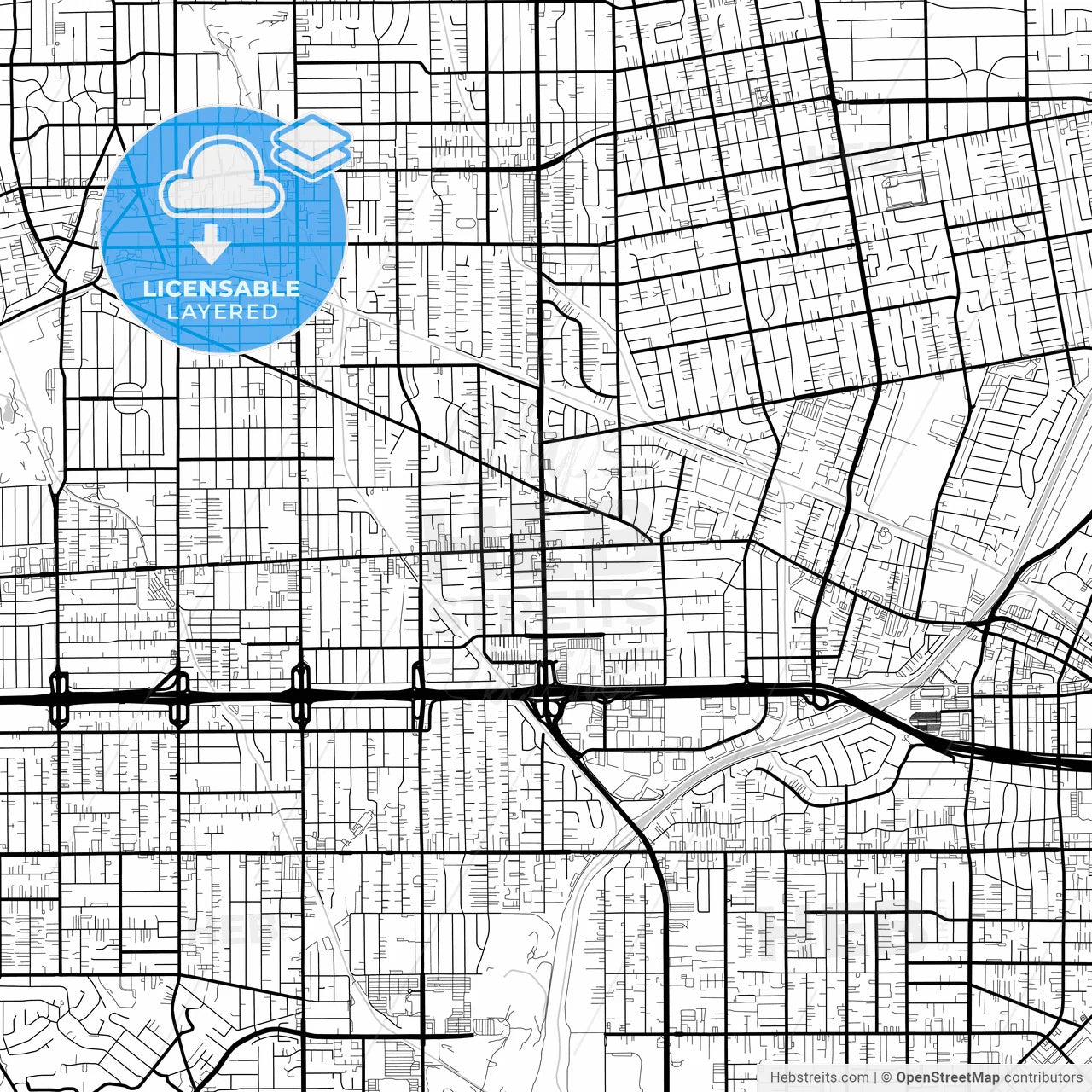 Layered PDF map of Rosemead, California, United States