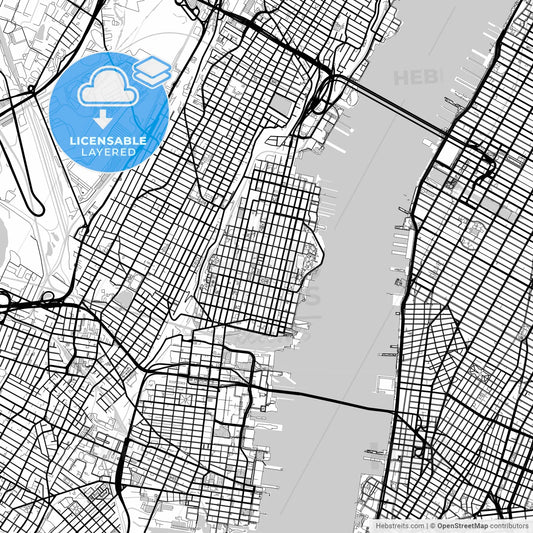Layered PDF map of Hoboken, New Jersey, United States