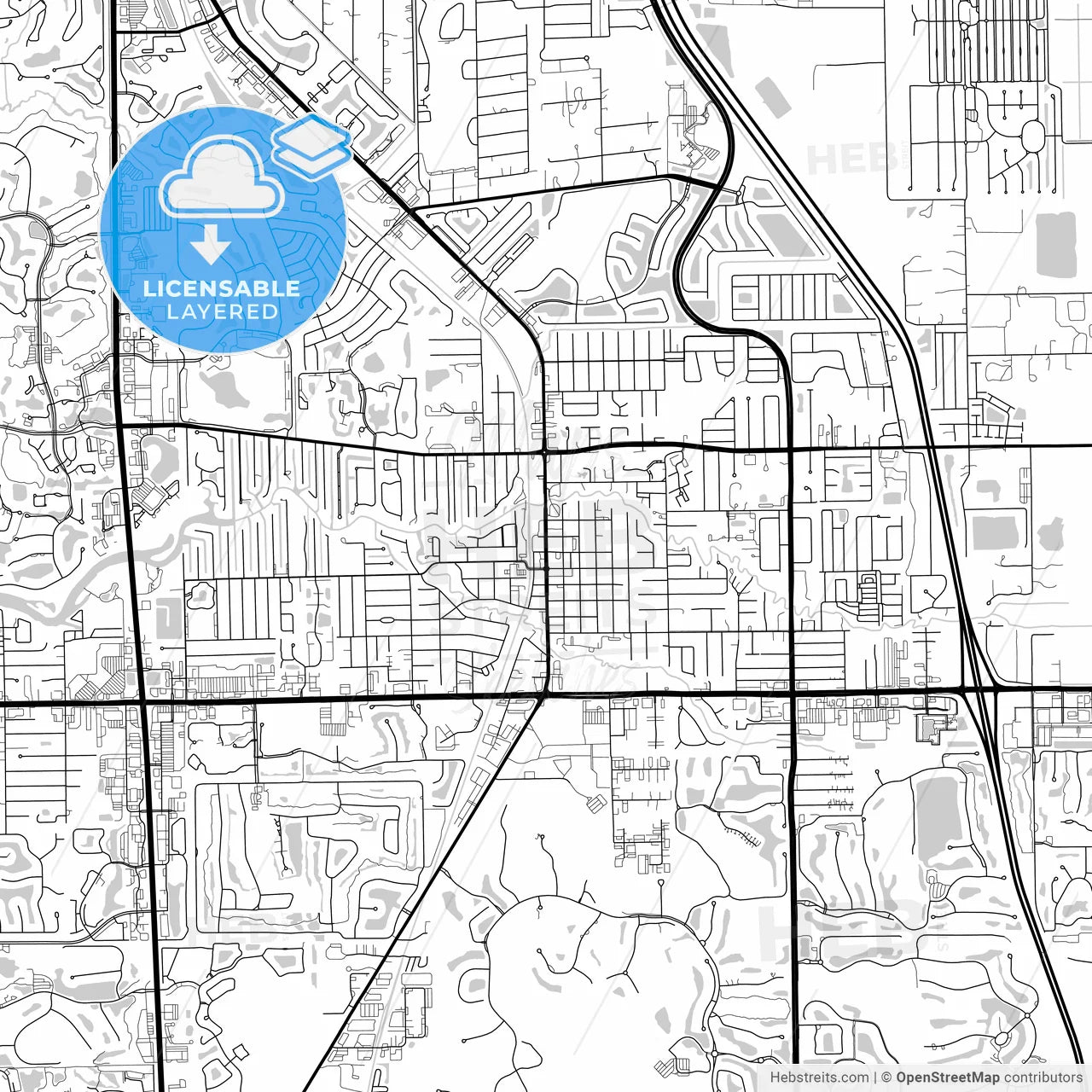 Layered PDF map of Bonita Springs, Florida, United States
