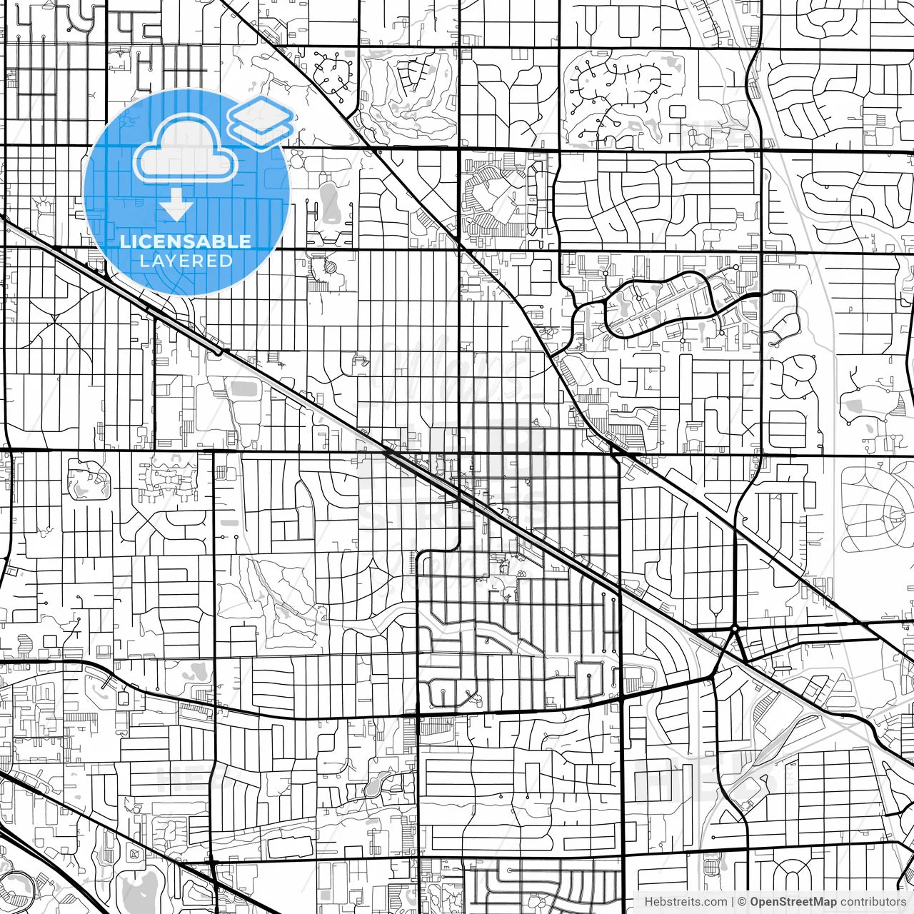 Layered PDF map of Mount Prospect, Illinois, United States