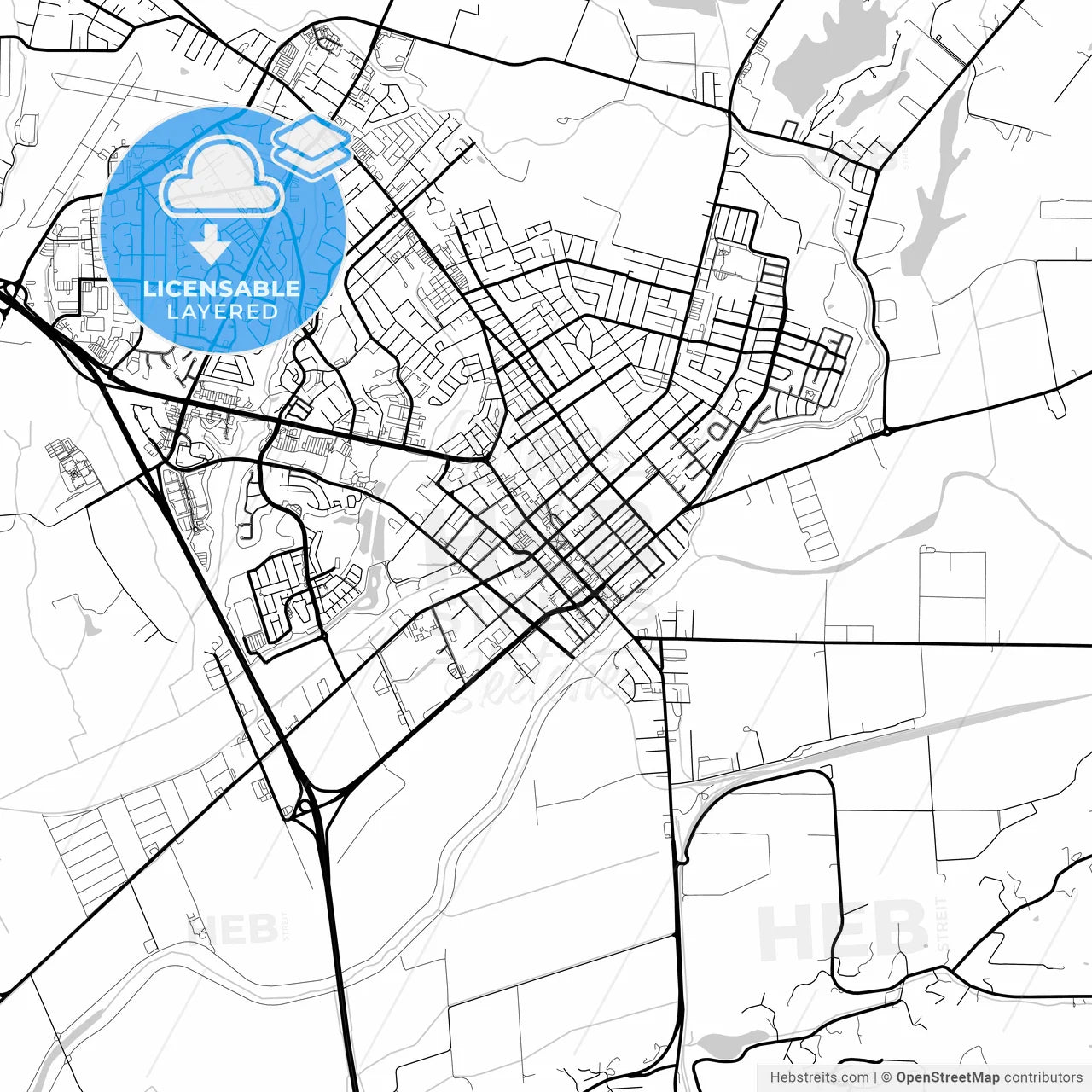 Layered PDF map of Watsonville, California, United States