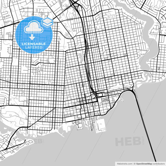 Layered PDF map of Pensacola, Florida, United States