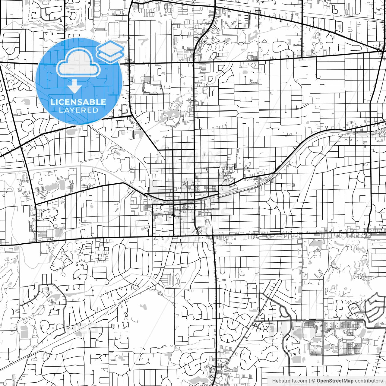 Layered PDF map of Wheaton, Illinois, United States