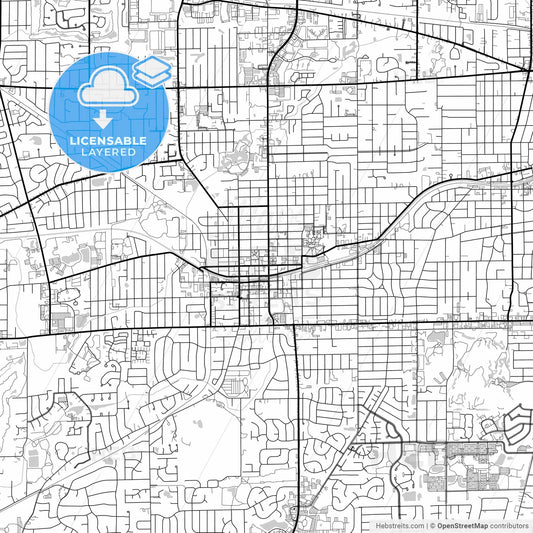 Layered PDF map of Wheaton, Illinois, United States