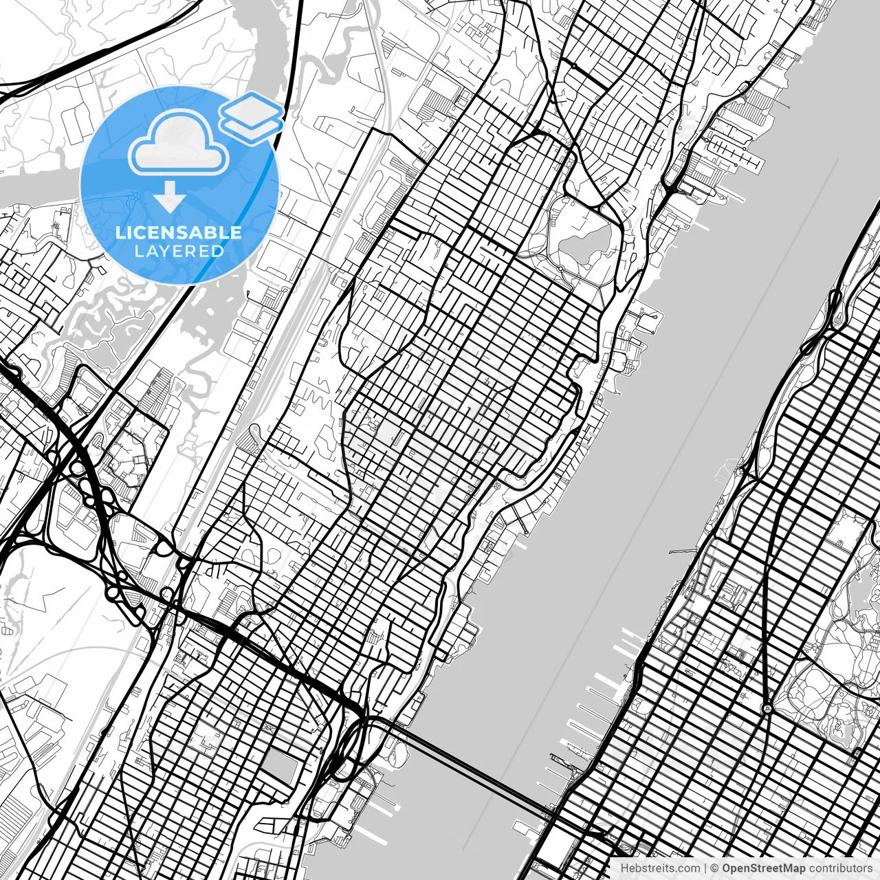 Layered PDF map of West New York, New Jersey, United States