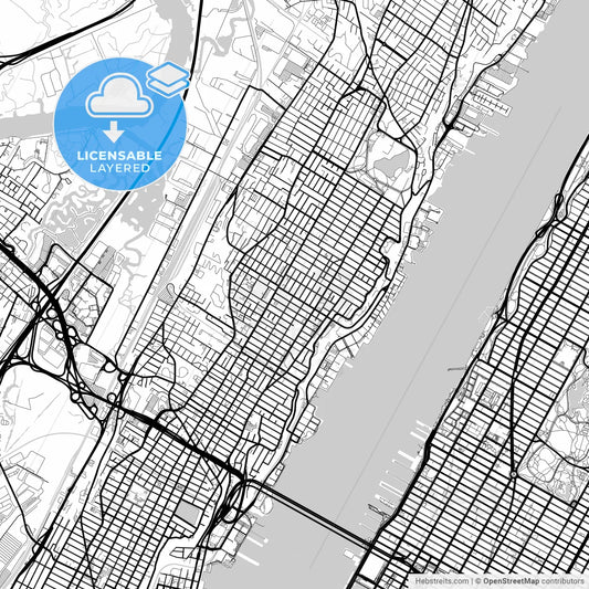 Layered PDF map of West New York, New Jersey, United States