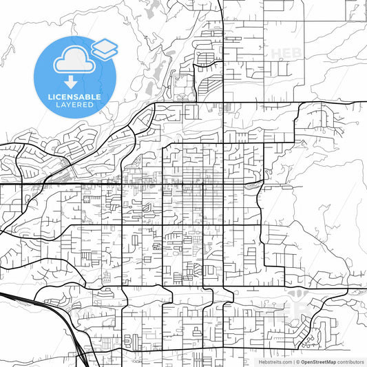 Layered PDF map of Yucaipa, California, United States