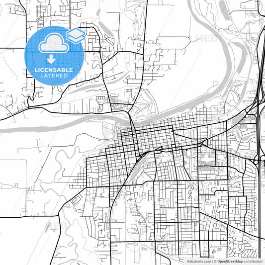 Layered PDF map of Albany, Oregon, United States