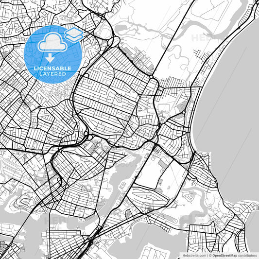 Layered PDF map of Revere, Massachusetts, United States