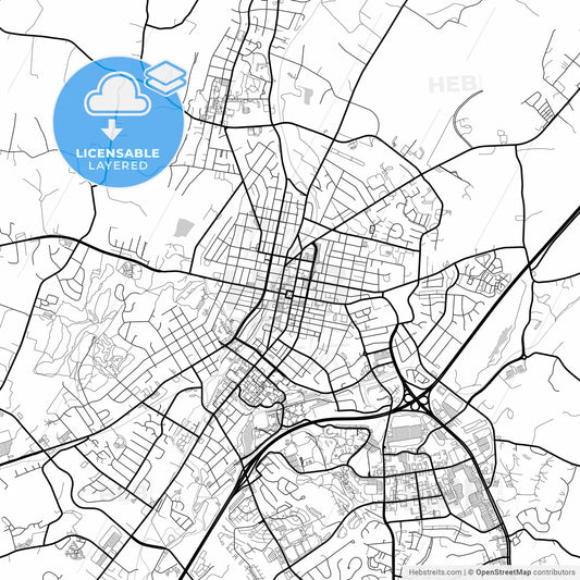 Layered PDF map of Harrisonburg, Virginia, United States