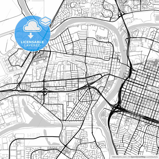 Layered PDF map of West Sacramento, California, United States