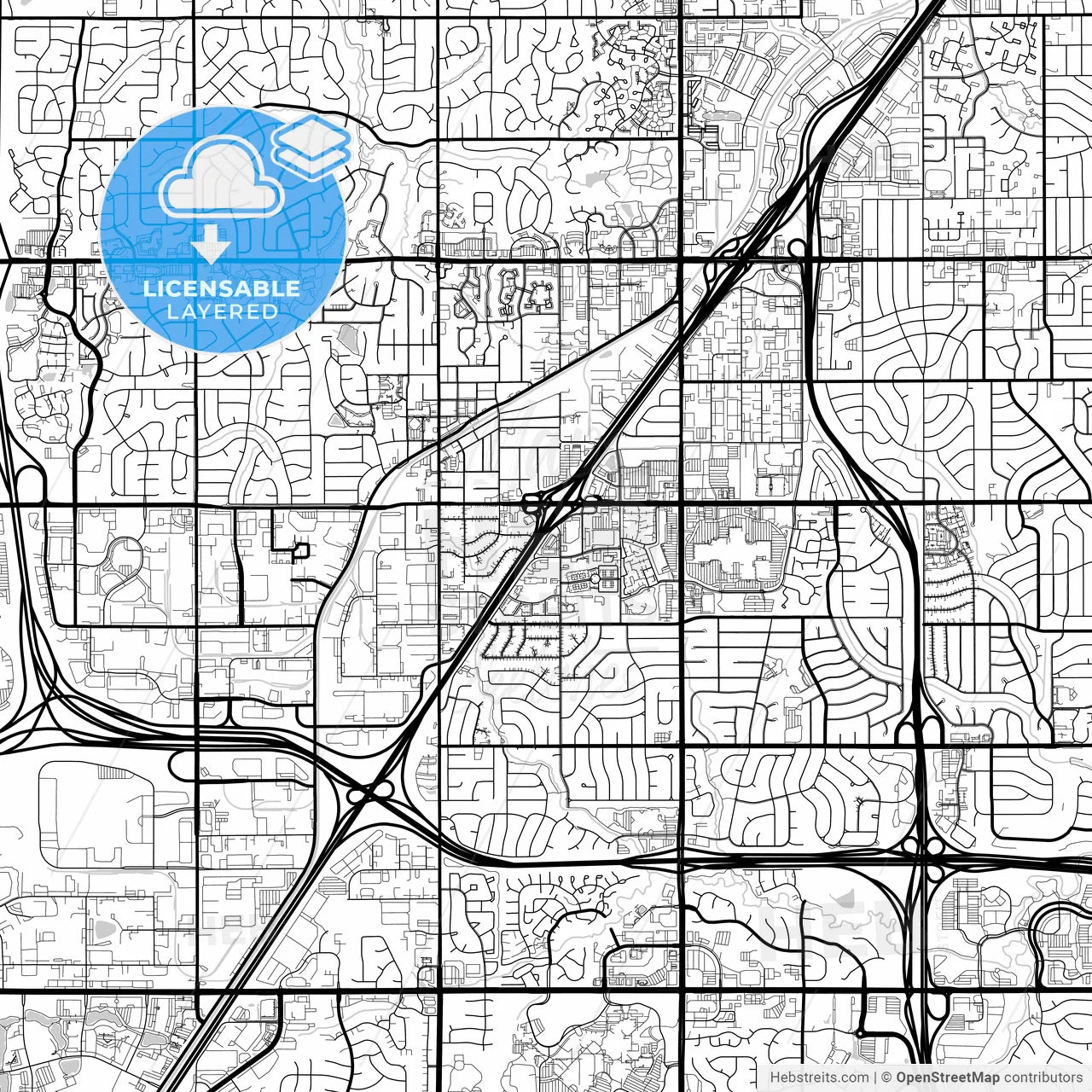 Layered PDF map of Lenexa, Kansas, United States