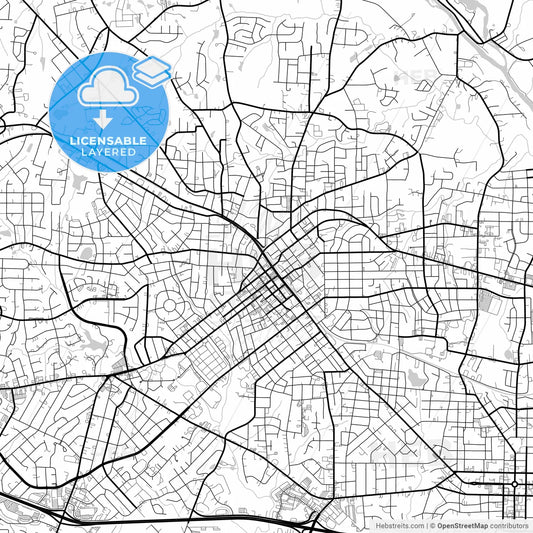 Layered PDF map of Burlington, North Carolina, United States