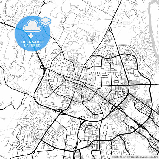 Layered PDF map of Leesburg, Virginia, United States