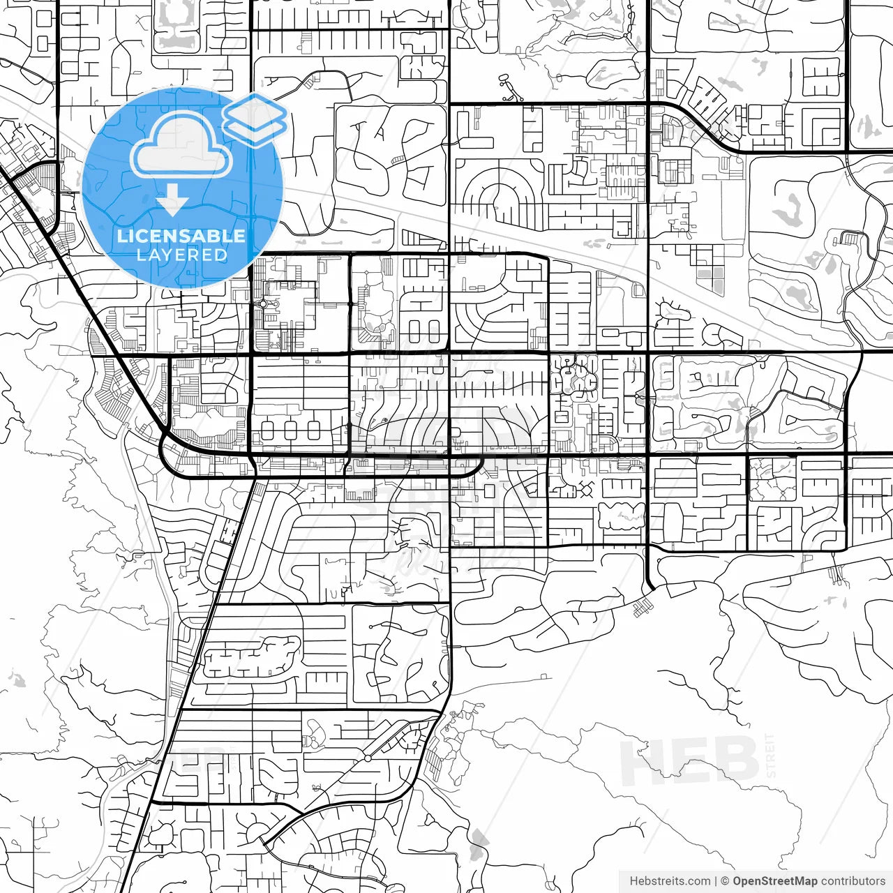 Layered PDF map of Palm Desert, California, United States