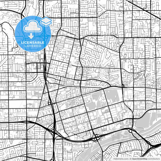 Layered PDF map of Placentia, California, United States