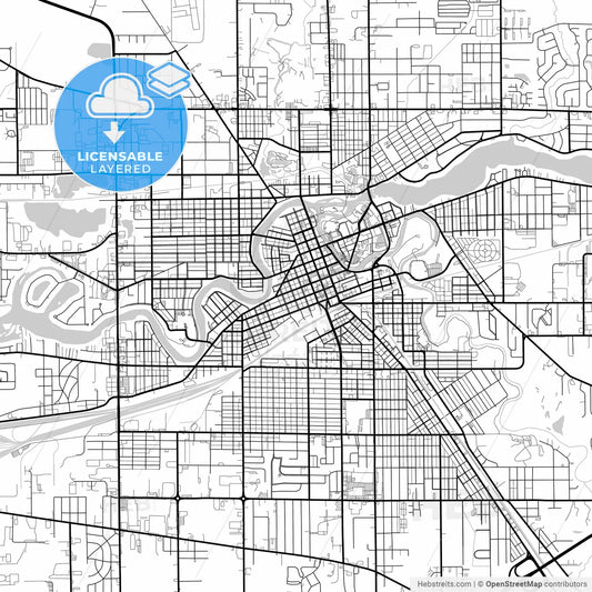 Layered PDF map of Elkhart, Indiana, United States
